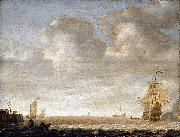 Simon de Vlieger An Estuary Scene oil painting